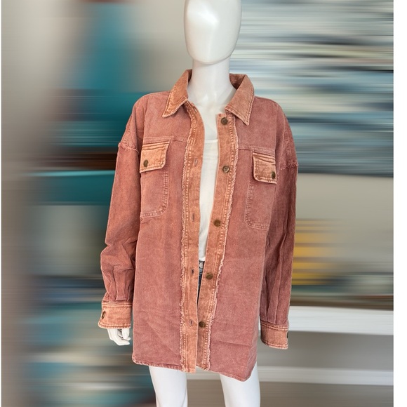 PEACH LOVE CALIFORNIA Awesome corduroy oversized top S M L - Picture 2 of 5